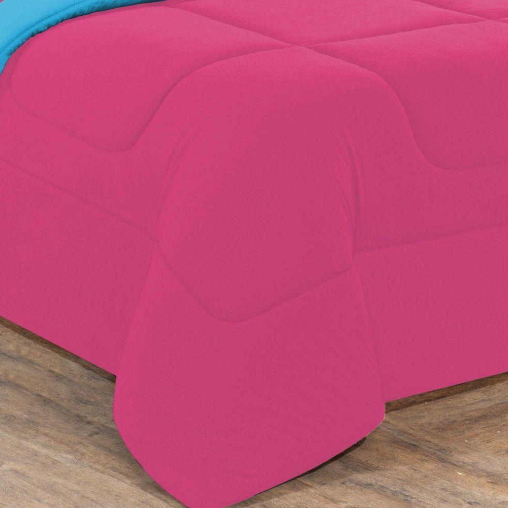 Kit Edredom Malha 100% Algodão Gran Moratta 3 Peças Queen - Pink -azul Turquesa. - 3