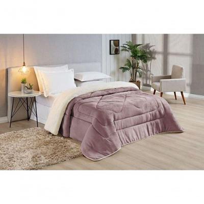 Edredom Coberdrom Sherpa-manta Queen Conforto 01 Peça Cor:rosa
