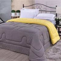 Edredom Dupla Face 100% Algodão Malha King Gran Moratta 01 Peça - Cinza-amarelo - 2