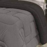 Edredom Dupla Face 100% Algodão Malha King Gran Moratta 01 Peça - Preto-cinza - 3