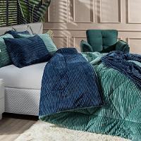 Coberdrom Canelado Dupla Face Denver Solteiro 02 Peças Manta Microfibra Canelada Verde - 6