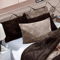 Coberdrom Canelado Dupla Face Denver King 03 Peças Manta Microfibra Canelada Caqui - 5