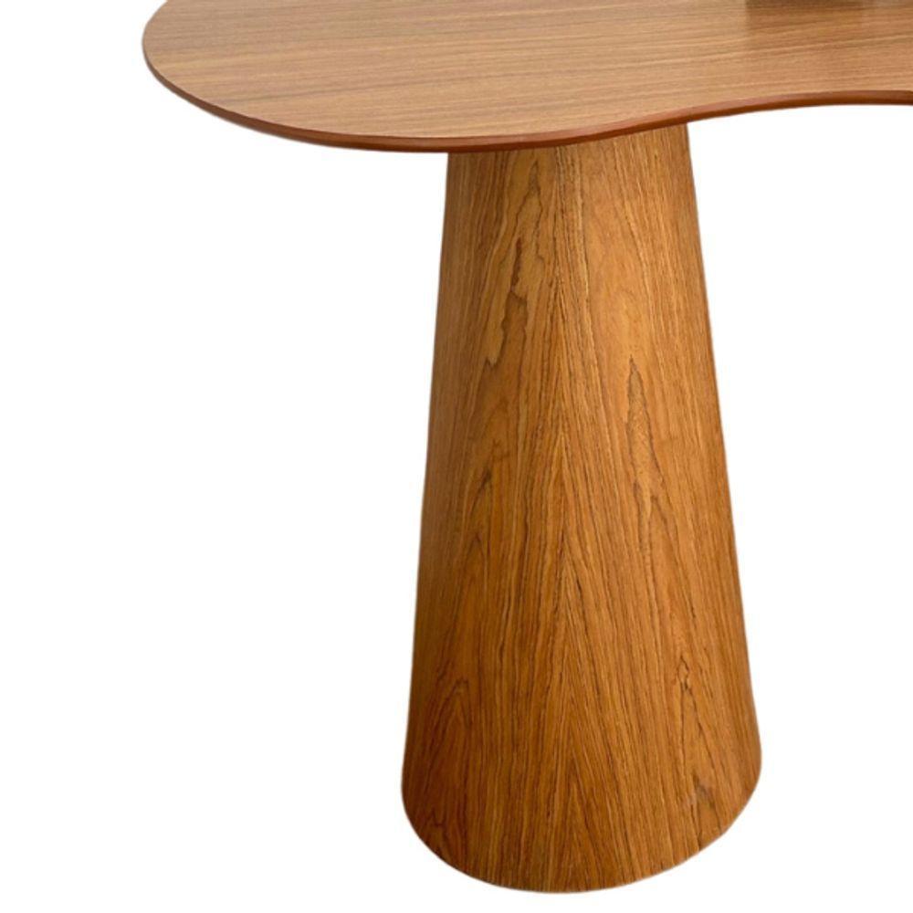 Mesa Bistrô Balcão Cone Duplo137x90 Orgânica Tampo Freijó Base Freijó Cor Marrom - 4