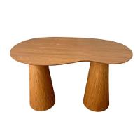 Mesa Bistrô Balcão Cone Duplo137x90 Orgânica Tampo Freijó Base Freijó Cor Marrom - 6