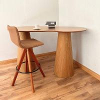 Mesa Bistrô Balcão Cone Duplo137x90 Orgânica Tampo Freijó Base Freijó Cor Marrom - 9