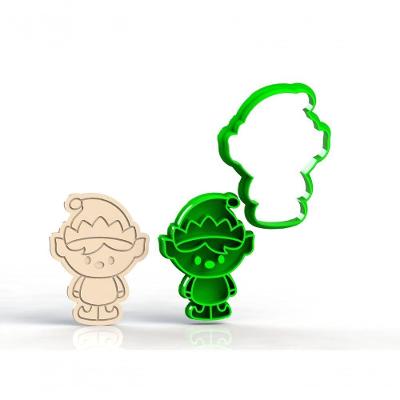 Cortador Natal Elfo Duente Para Biscoito (2 Peças) Corta E Marca Tamanho 7 Cm