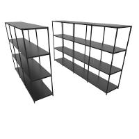 Praleira De Aço Reforçada Mini Porta Pallet 200x60x90 Estante Estoque Bandeja Preta Módulos Conjugados 3 + 4 - 1