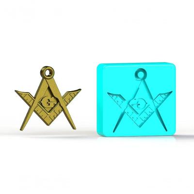 Molde Silicone Símbolo Da Maçonaria (compasso E Esquadro) Maçom Tamanho 3 Cm