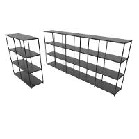 Praleira De Aço Reforçada Mini Porta Pallet 200x60x90 Estante Estoque Bandeja Preta Módulos Conjugados 2 + 5 - 1