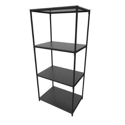 Praleira De Aço Reforçada Mini Porta Pallet 200x60x90 Estante Estoque Bandeja Preta 1 Módulo
