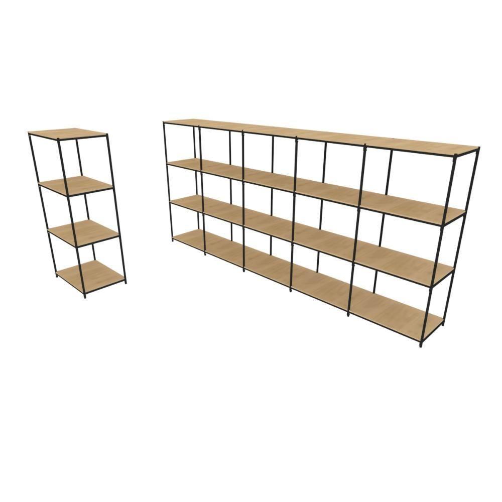 Praleira De Aço Reforçada Mini Porta Pallet 200x60x90 Estante Estoque Bandeja Crua 1 Módulo + 5 Módulos Conjugados - 1