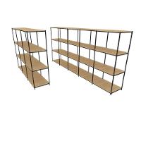Praleira De Aço Reforçada Mini Porta Pallet 200x60x90 Estante Estoque Bandeja Crua Módulos Conjugados 3 + 5 - 1