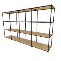 Praleira De Aço Reforçada Mini Porta Pallet 200x60x90 Estante Estoque Bandeja Crua 4 Módulos Conjugados - 1