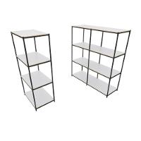 Praleira De Aço Reforçada Mini Porta Pallet 200x60x90 Estante Estoque Bandeja Branca 1 Módulo + 2 Módulos Conjugados - 1