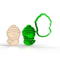 Cortador Natal Boneco De Neve Para Biscoito (2 Peças) Corta E Marca Tamanho 6 Cm - 1