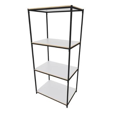 Praleira De Aço Reforçada Mini Porta Pallet 200x60x90 Estante Estoque Bandeja Branca 1 Módulo