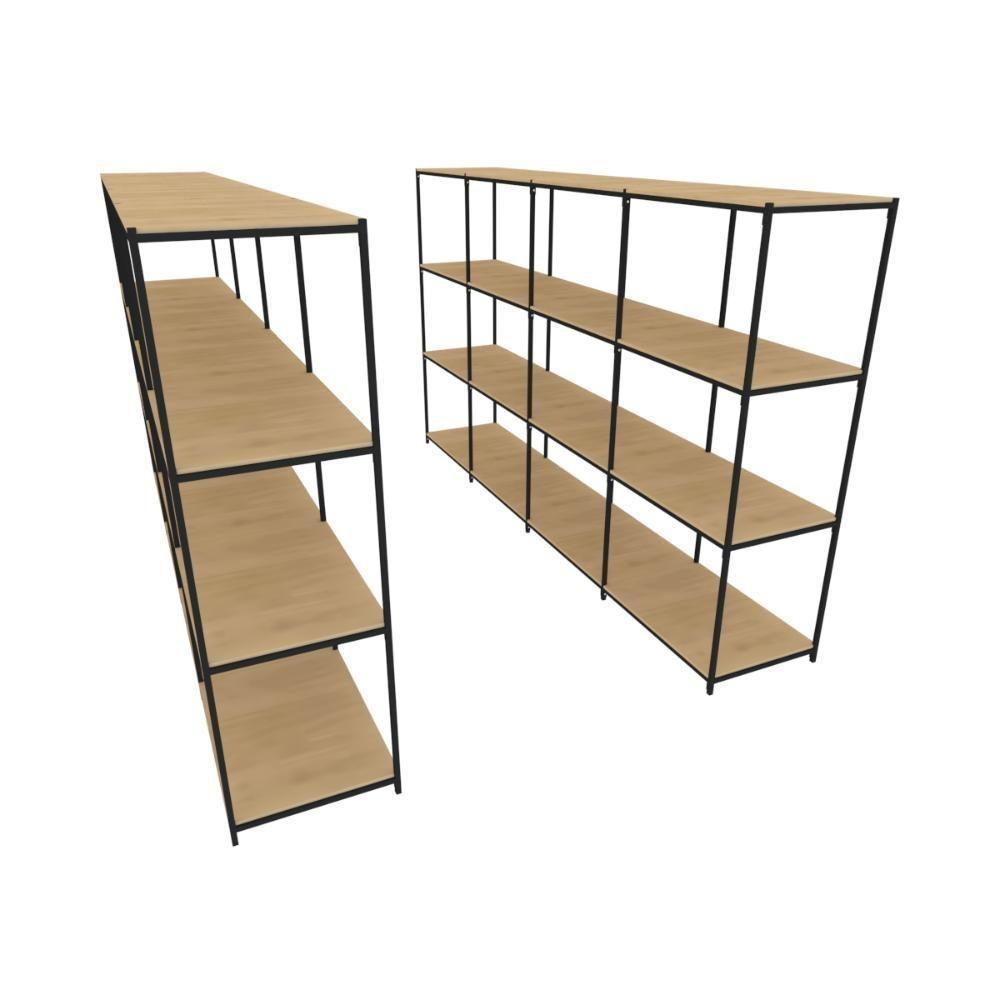 Praleira De Aço Reforçada Mini Porta Pallet 200x60x90 Estante Estoque Bandeja Crua Módulos Conjugados 4 + 4 - 1