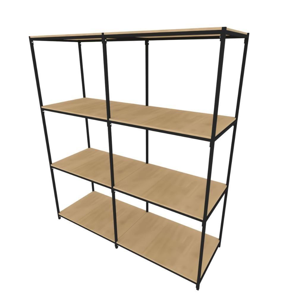 Praleira De Aço Reforçada Mini Porta Pallet 200x60x90 Estante Estoque Bandeja Crua 2 Módulos Conjugados - 1