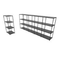 Praleira De Aço Reforçada Mini Porta Pallet 200x60x90 Estante Estoque Bandeja Preta 1 Módulo + 5 Módulos Conjugados - 1