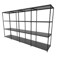 Praleira De Aço Reforçada Mini Porta Pallet 200x60x90 Estante Estoque Bandeja Preta 4 Módulos Conjugados - 1