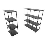 Praleira De Aço Reforçada Mini Porta Pallet 200x60x90 Estante Estoque Bandeja Preta 1 Módulo + 2 Módulos Conjugados - 1