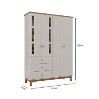 Conjunto Infantil Antonella Berço Com Gaveta E Roupeiro 4p Off White-caramelo Móveis Canaã - 3