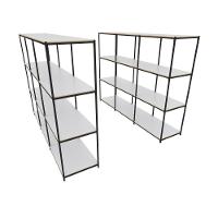 Praleira De Aço Reforçada Mini Porta Pallet 200x60x90 Estante Estoque Bandeja Branca Módulos Conjugados 3 + 3 - 1