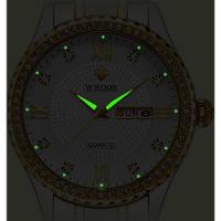 Relógio Feminino De Quartzo Com Strass Em Aço Inoxidável Casual Branco - 3