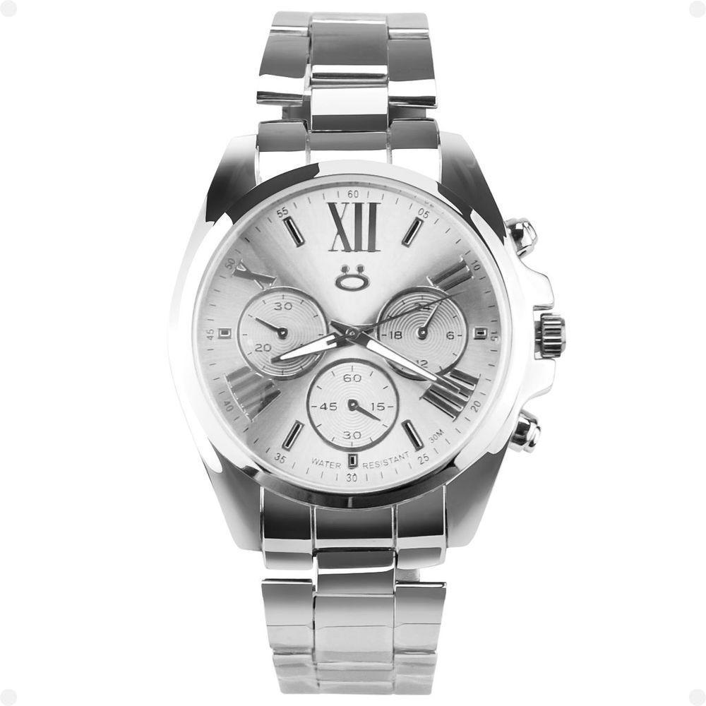 Relógio Feminino Casual Prata Aço Inox Social + Caixa Original Ponteiro Edição Limitada - 2