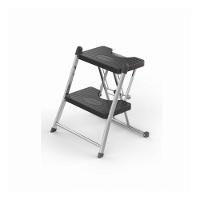 Escada Alcance 2 Degraus Dobrável 120 Kg Cromada Anodilar - 1