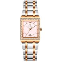 Relógio De Pulso Feminino Casual Com Strass Em Aço Inoxidavel Impermeavel Rosa Dourado - 1