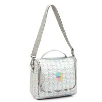 Kit Mochila De Rodinhas + Lancheira + Estojo Box Just Keep On Smiling Denlex Prata - 4