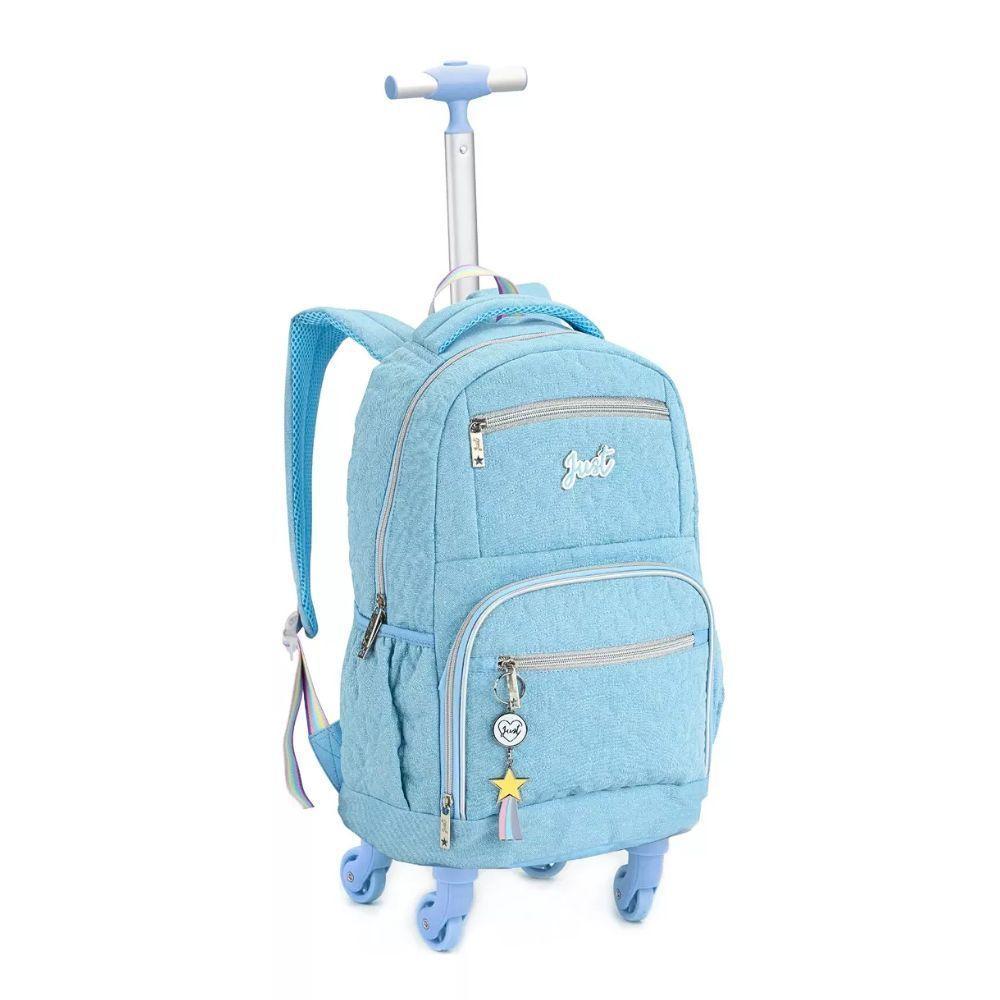 Kit Mochila De Rodinhas + Lancheira + Estojo Box Just Denlex Azul - 2