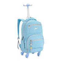 Kit Mochila De Rodinhas + Lancheira + Estojo Box Just Denlex Azul - 2