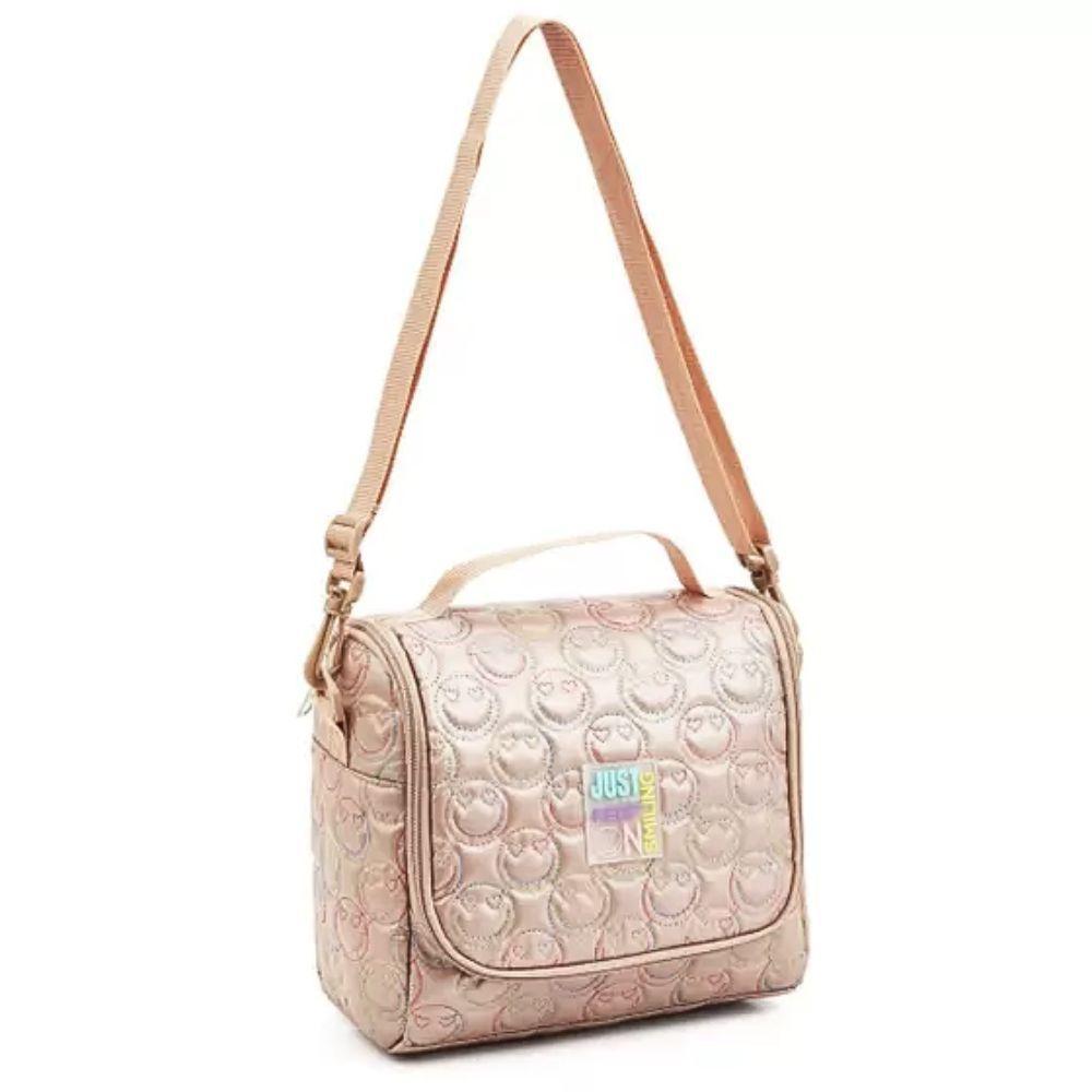 Kit Mochila De Rodinhas + Lancheira + Estojo Box Just Keep On Smiling Denlex Rose - 4