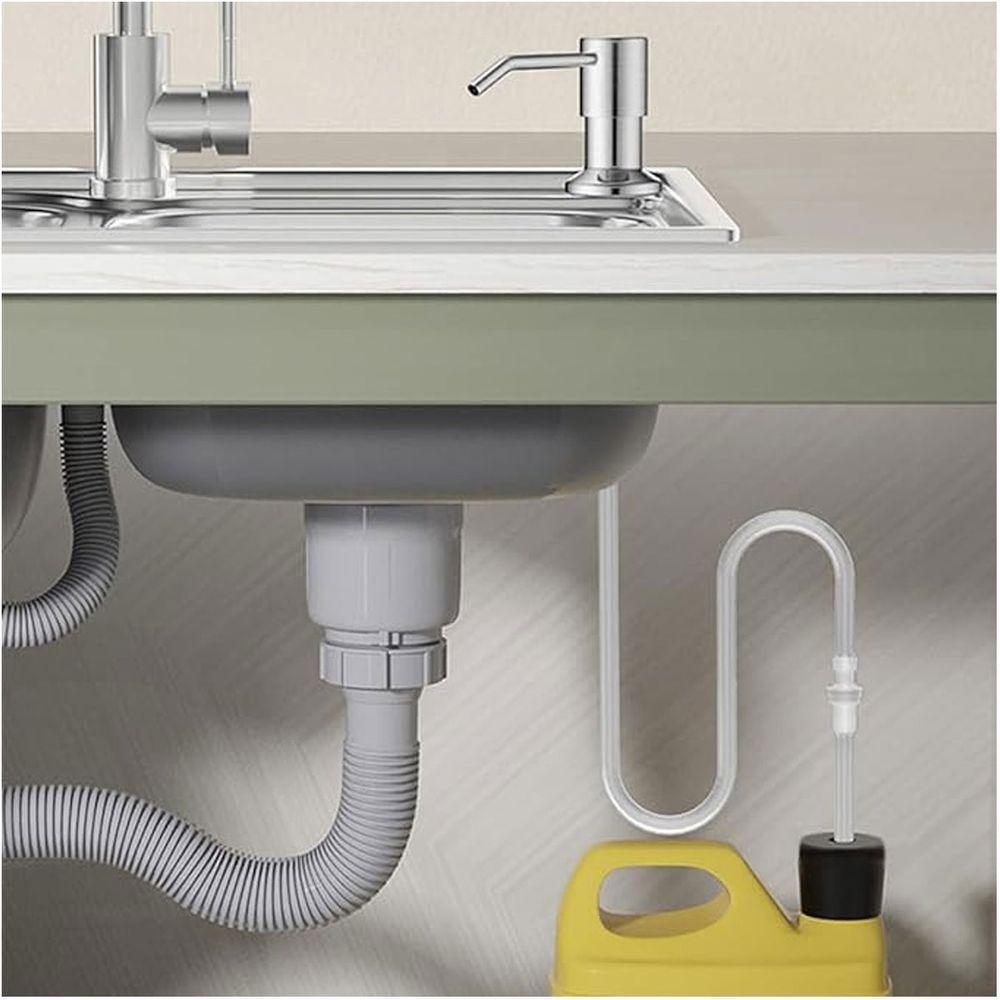 Dispenser Sabao Detergente Liquido Pia Cuba Cozinha Banheiro Mangueira Embutir Bico Dosador Suporte - 3