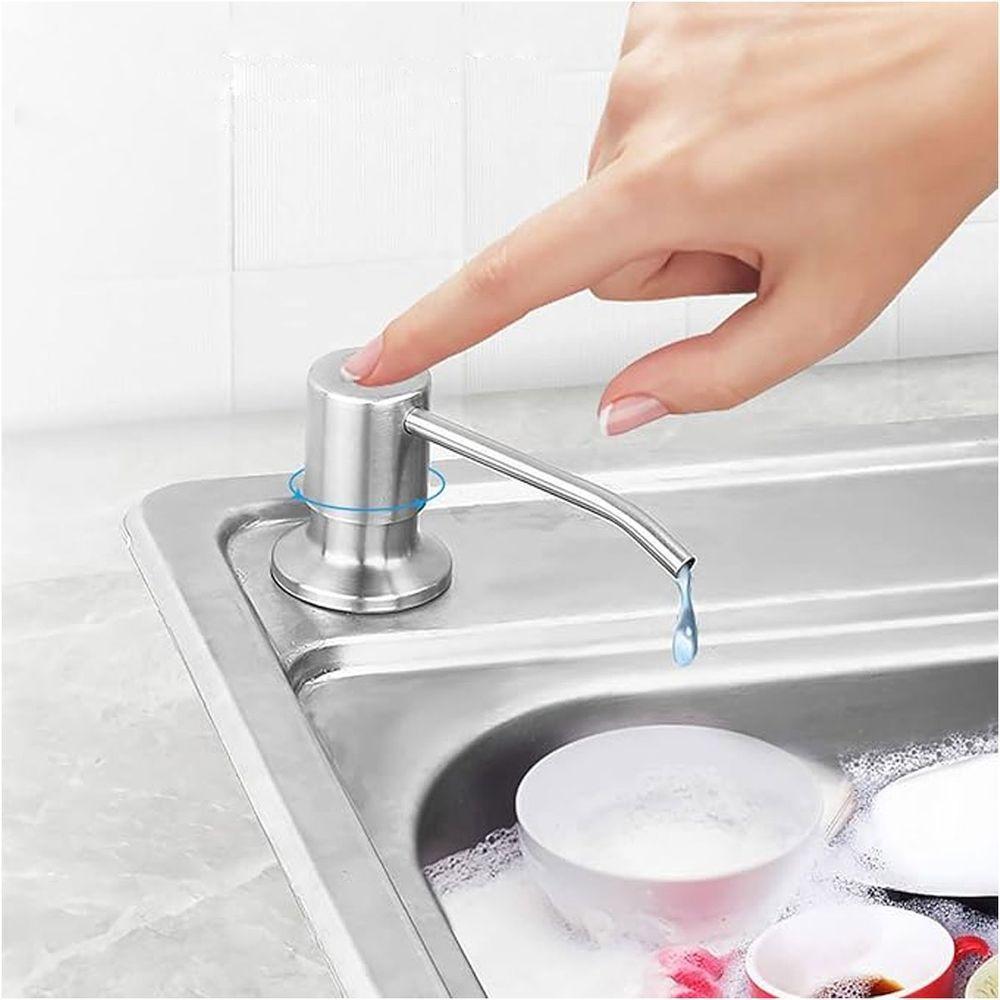 Dispenser Sabao Detergente Liquido Pia Cuba Cozinha Banheiro Mangueira Embutir Bico Dosador Suporte - 9