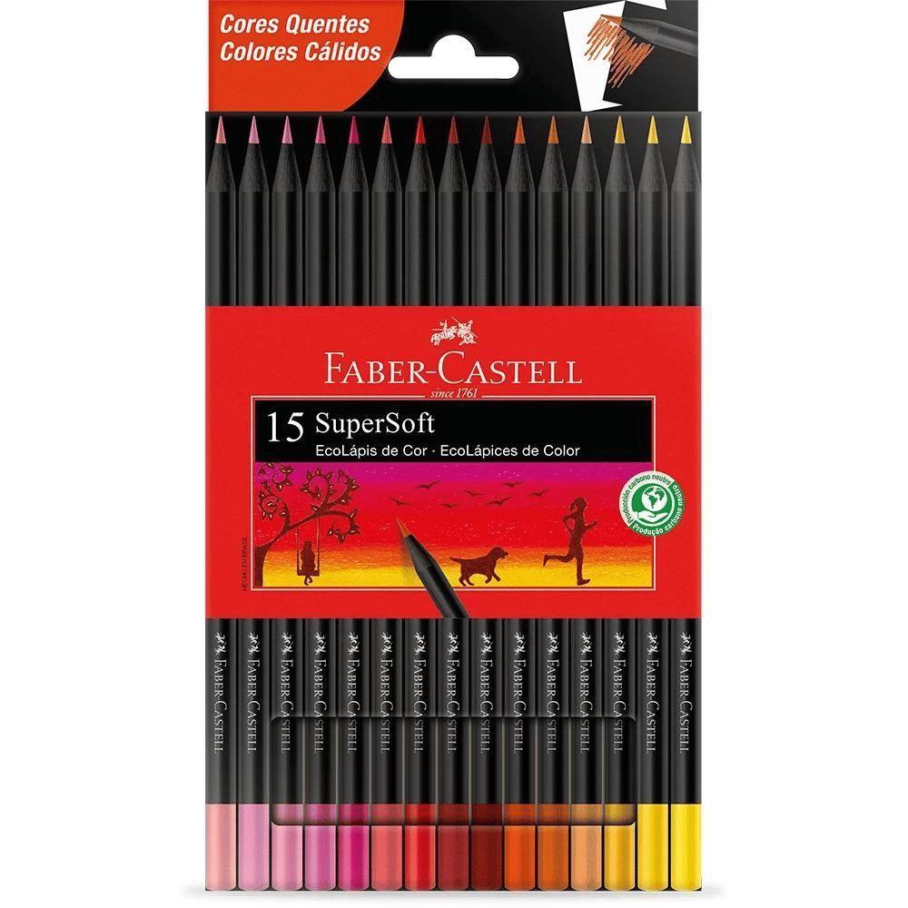 Lápis De Cor Supersoft Com 15 Cores Quentes Faber-castell - 1
