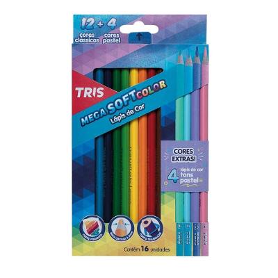 Lápis De Cor Tris  Soft Color 12 Cores + 4 Cores Pasteis
