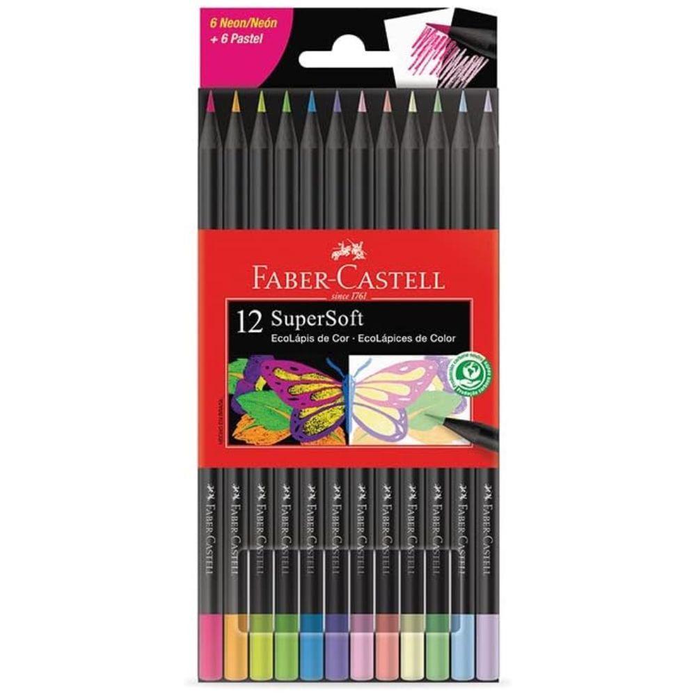 Lápis De Cor Supersoft Com 12 Cores 6 Neon + 6 Pastéis Faber-castell - 2