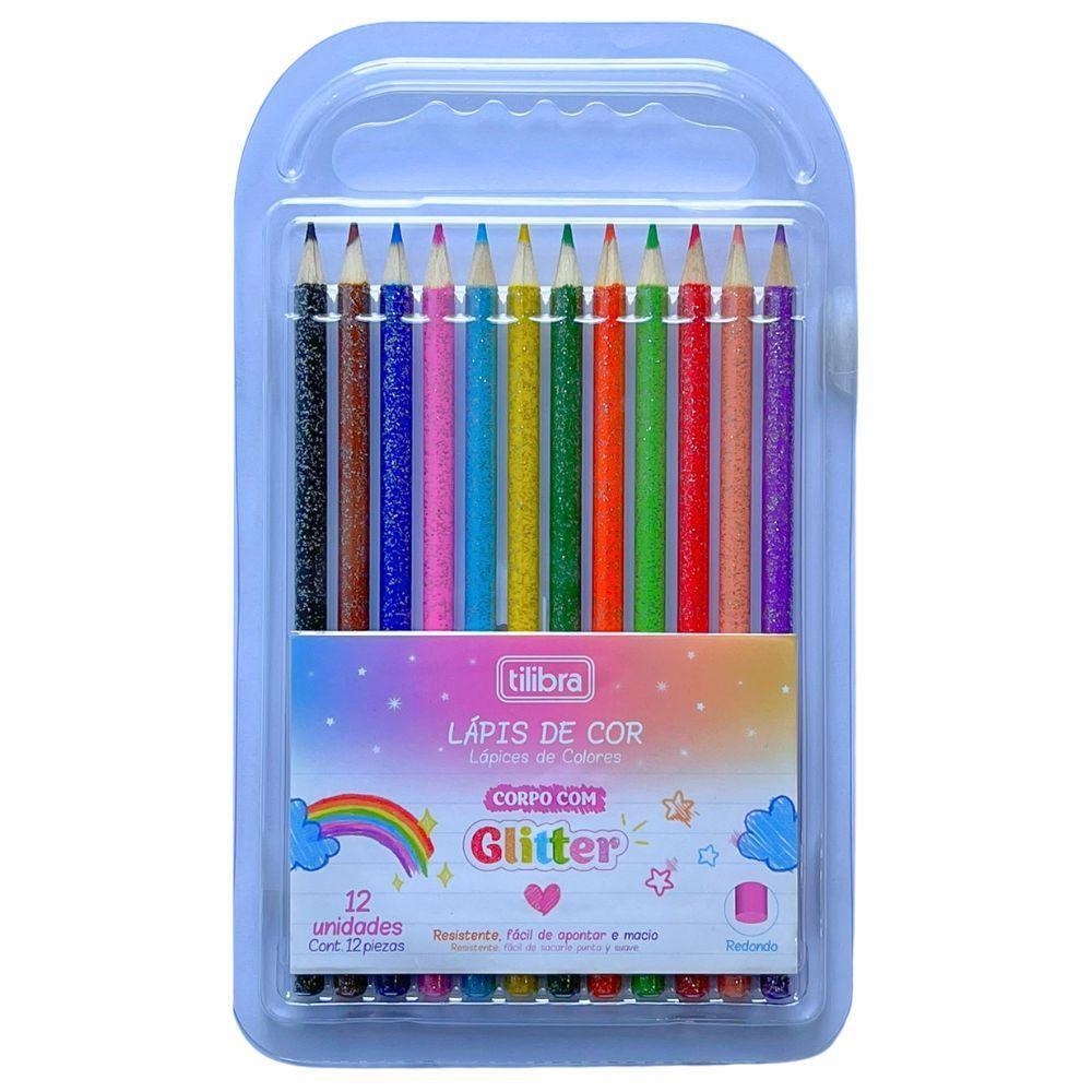 Lápis De Cor Redondo Corpo Com Glitter 12 Unidades Tilibra - 4