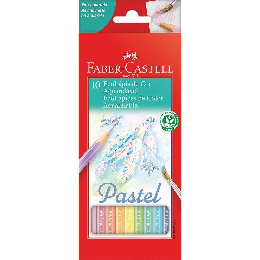 Lápis De Cor Aquarelável Tons Pastéis Com 10 Cores Faber-castell - 1