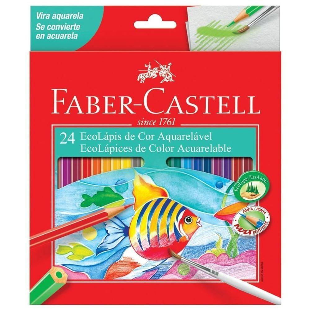 Lápis De Cor Aquarelável Faber-castell 24 Cores - 1