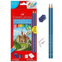 Kit Escolar Lápis De Cor Sextavado Com 12 Cores Faber-castell - 2