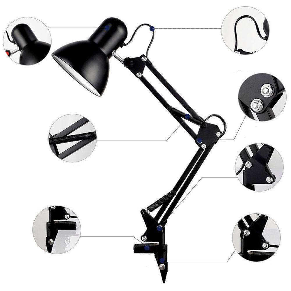 Luminária Pixar Lorben Abajur De Mesa Articulada Com Garra E Base Preto - 4