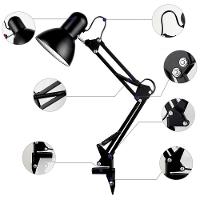 Luminária Pixar Lorben Abajur De Mesa Articulada Com Garra E Base Preto