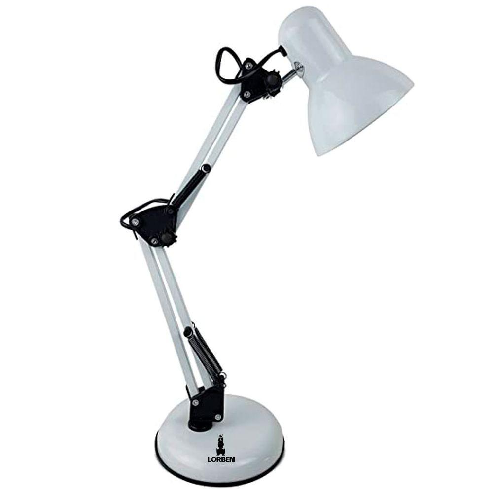 Luminária Pixar Lorben Abajur De Mesa Articulada Com Garra E Base Branco - 1