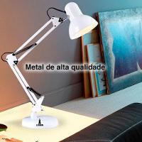 Luminária Pixar Lorben Abajur De Mesa Articulada Com Garra E Base Branco - 3