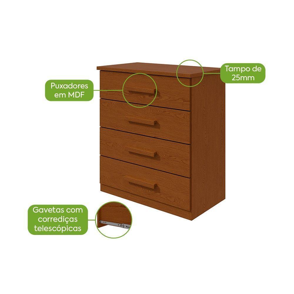 Comoda Baiao 4 Gavetas Frassino - 2