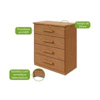 Comoda Baiao 4 Gavetas Amendoa Clean - 1